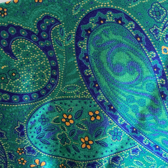 CACIQUE LINGERIE Satin Paisley Pajamas Green 2 Piece Sleep Set Womens Size Large - Picture 7 of 16